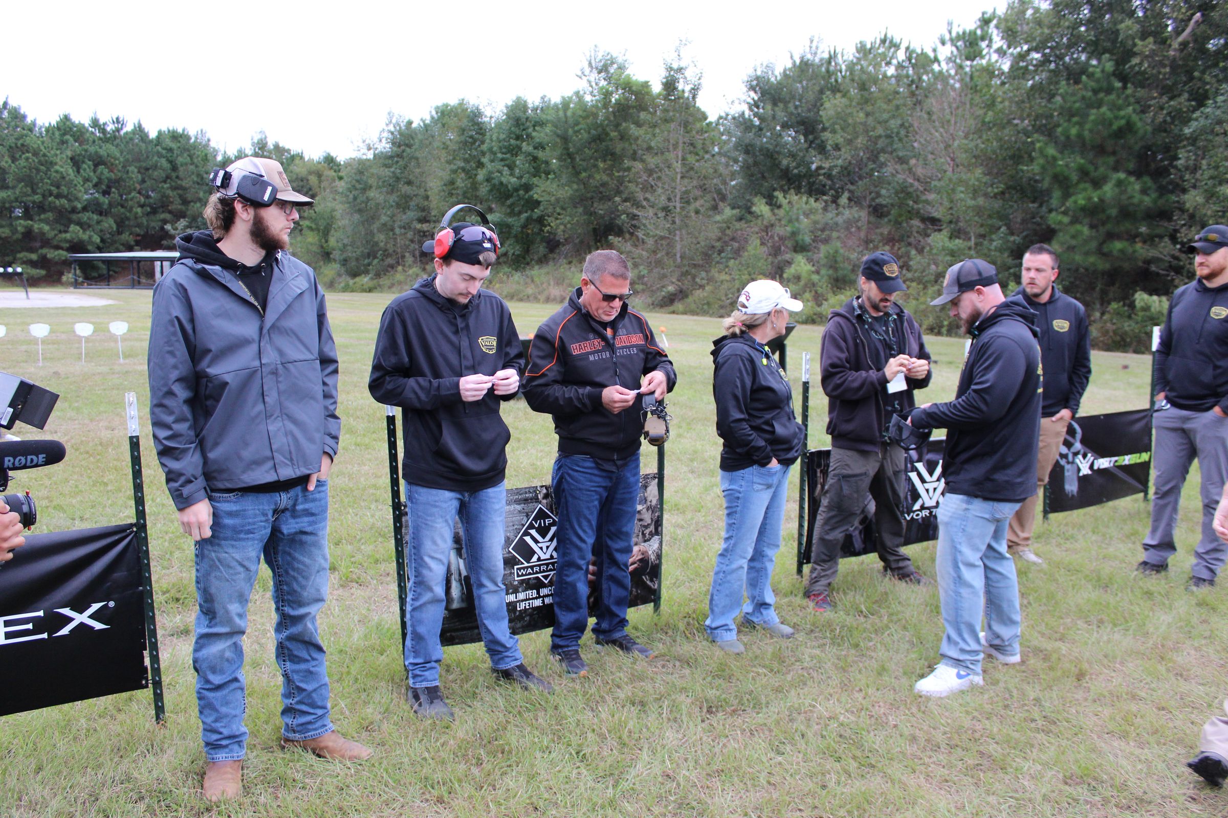 A squad lines up on the Memorial 3 Gun range