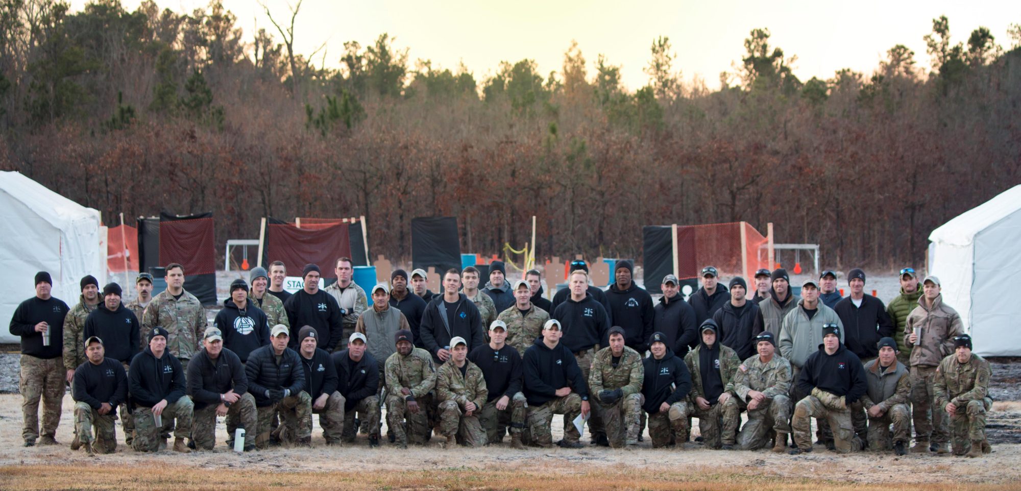 Group photo of shooters at the 1st Special Warfare Training Group cadre match, 2018