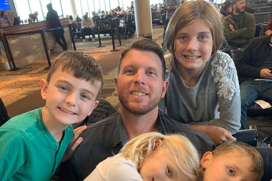 CW2 Jonathan R. Farmer, a 2020 honoree, with his four children